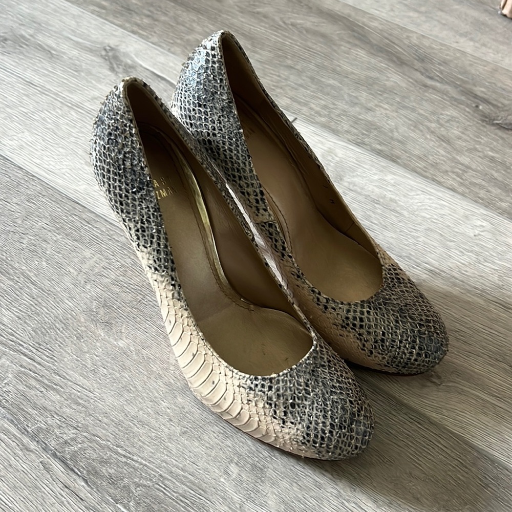 Stuart Weitzman Snake Skin Pattern High Heels - image 1